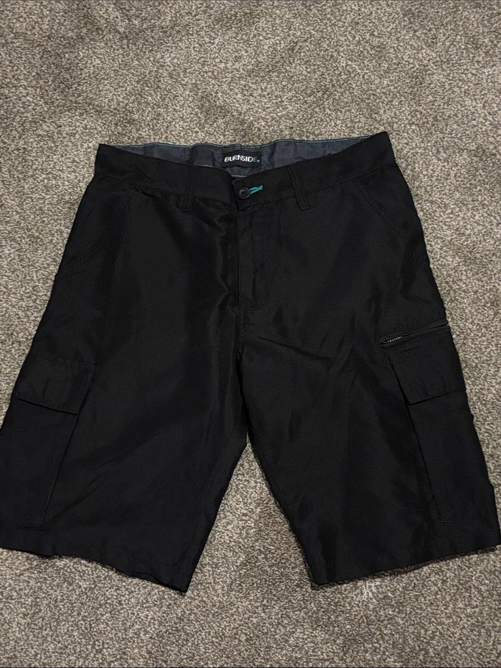 burnside Black Men's Cargo Shorts with Utility Pockets